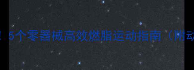 图片 ✨30天在家瘦20斤！5个零器械高效燃脂运动指南（附动作分解+饮食表）2