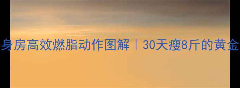 图片 ✨减脂期健身房高效燃脂动作图解｜30天瘦8斤的黄金训练计划💪