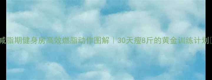 图片 ✨减脂期健身房高效燃脂动作图解｜30天瘦8斤的黄金训练计划💪2