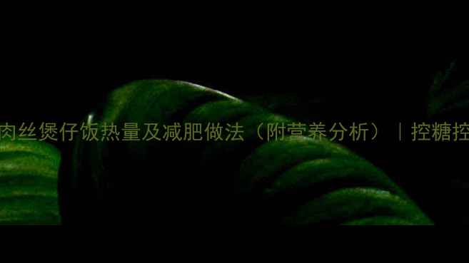 图片 低卡豆干肉丝煲仔饭热量及减肥做法（附营养分析）｜控糖控油健康版