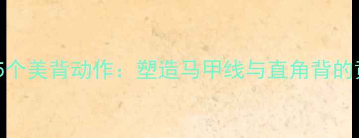 图片 减肥期必练的5个美背动作：塑造马甲线与直角背的黄金运动指南2