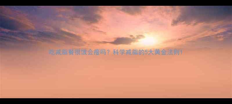 图片 吃减脂餐很饿会瘦吗？科学减脂的5大黄金法则1