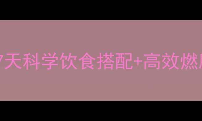 图片 男士减脂食谱+训练计划：7天科学饮食搭配+高效燃脂动作（附食谱+训练表）2
