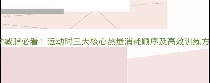 图片 科学减脂必看！运动时三大核心热量消耗顺序及高效训练方案2