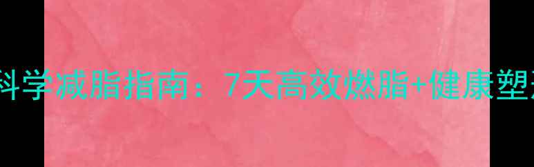 图片 肥胖人群科学减脂指南：7天高效燃脂+健康塑形全攻略2