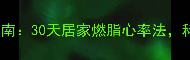 图片 高效减脂运动指南：30天居家燃脂心率法，科学塑形不反弹2