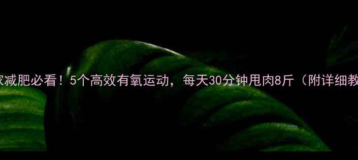 图片 🔥在家减肥必看！5个高效有氧运动，每天30分钟甩肉8斤（附详细教程）2